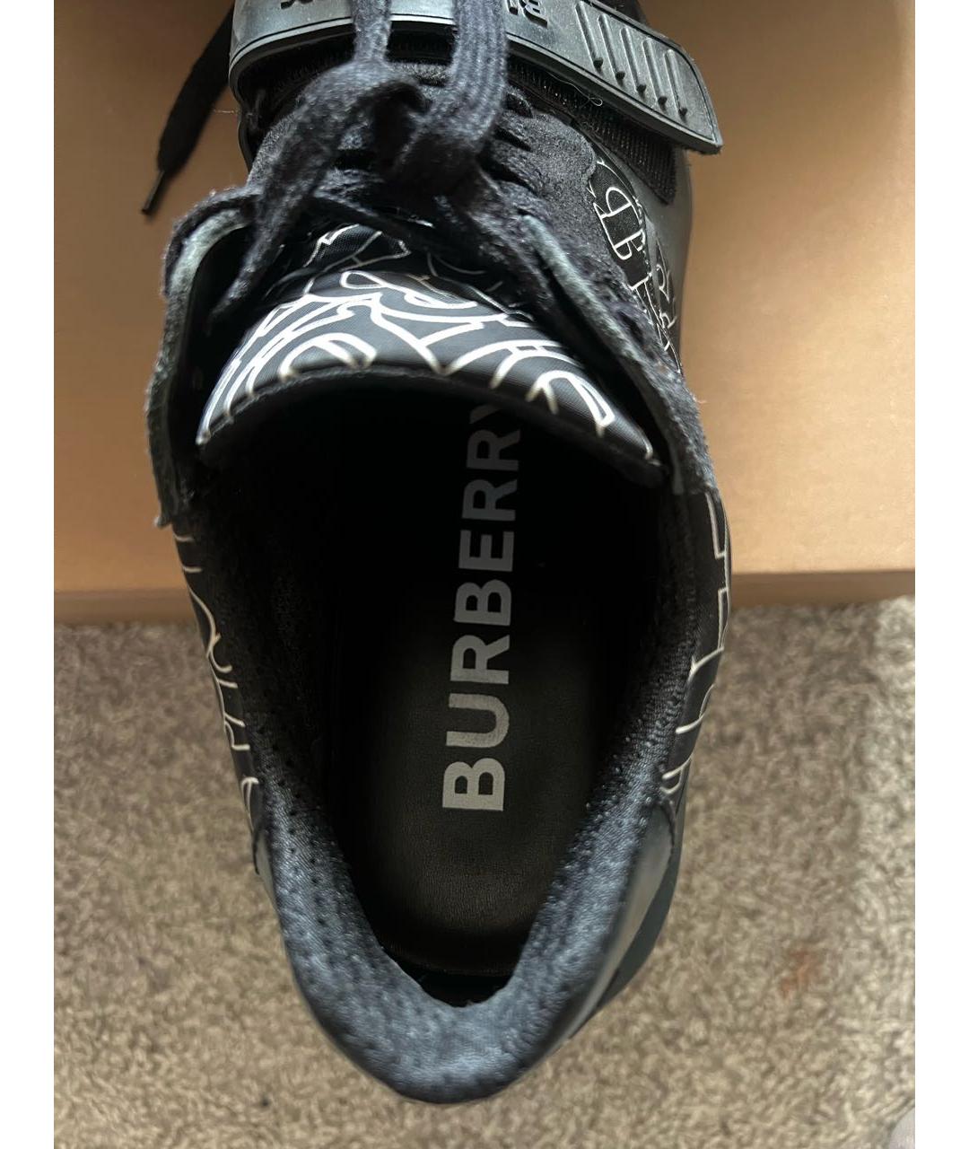 BURBERRY Черные синтетические низкие кроссовки / кеды, фото 4