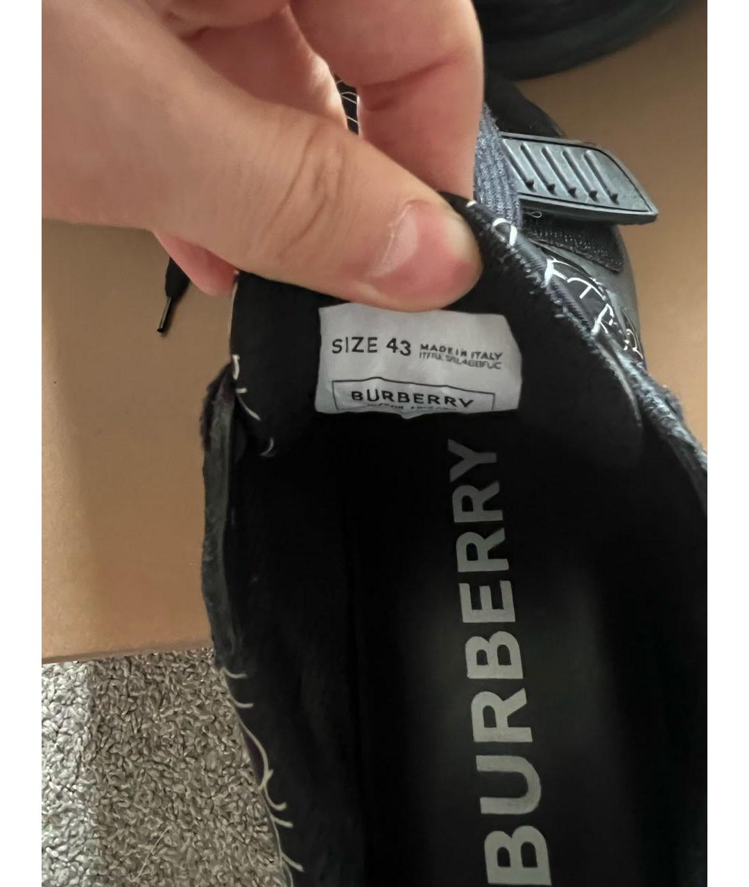 BURBERRY Черные синтетические низкие кроссовки / кеды, фото 3