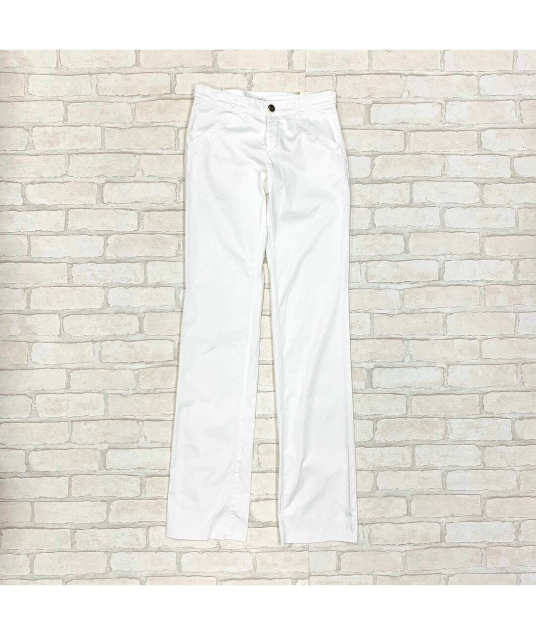 VERSACE JEANS COUTURE Белые хлопковые прямые брюки, фото 5