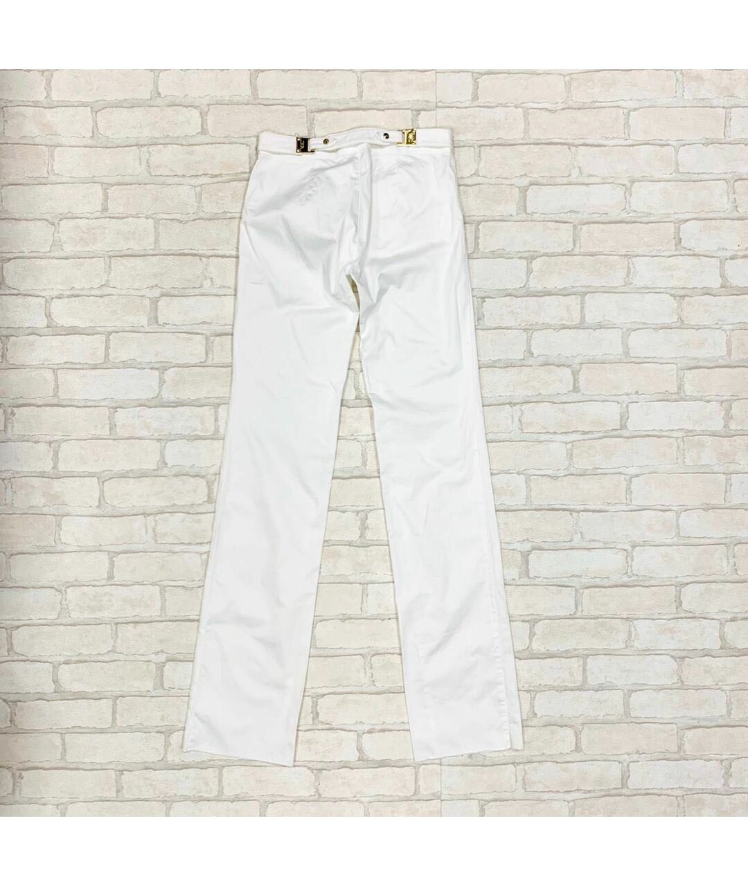 VERSACE JEANS COUTURE Белые хлопковые прямые брюки, фото 2
