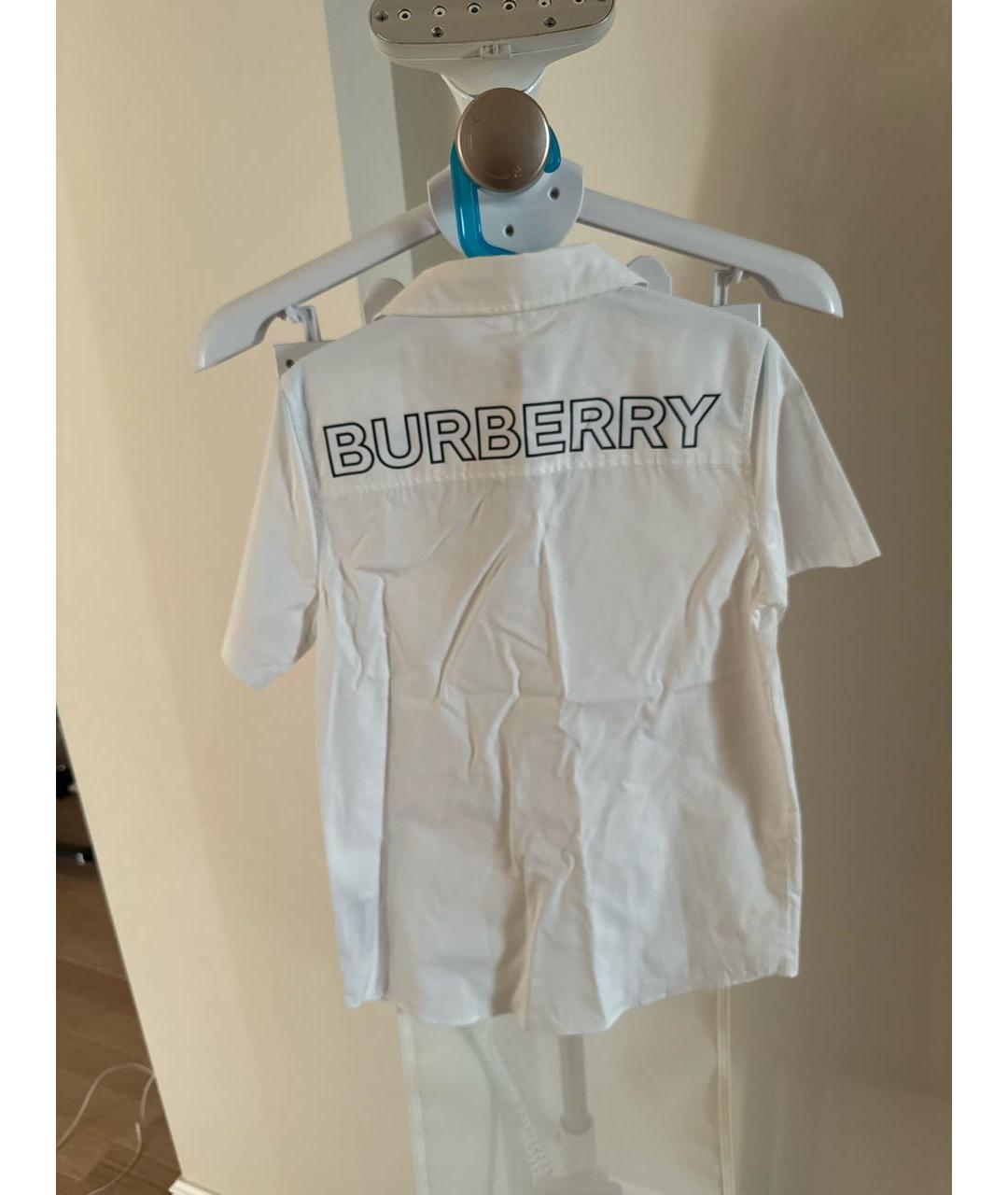 BURBERRY Белая хлопковая детская рубашка, фото 2