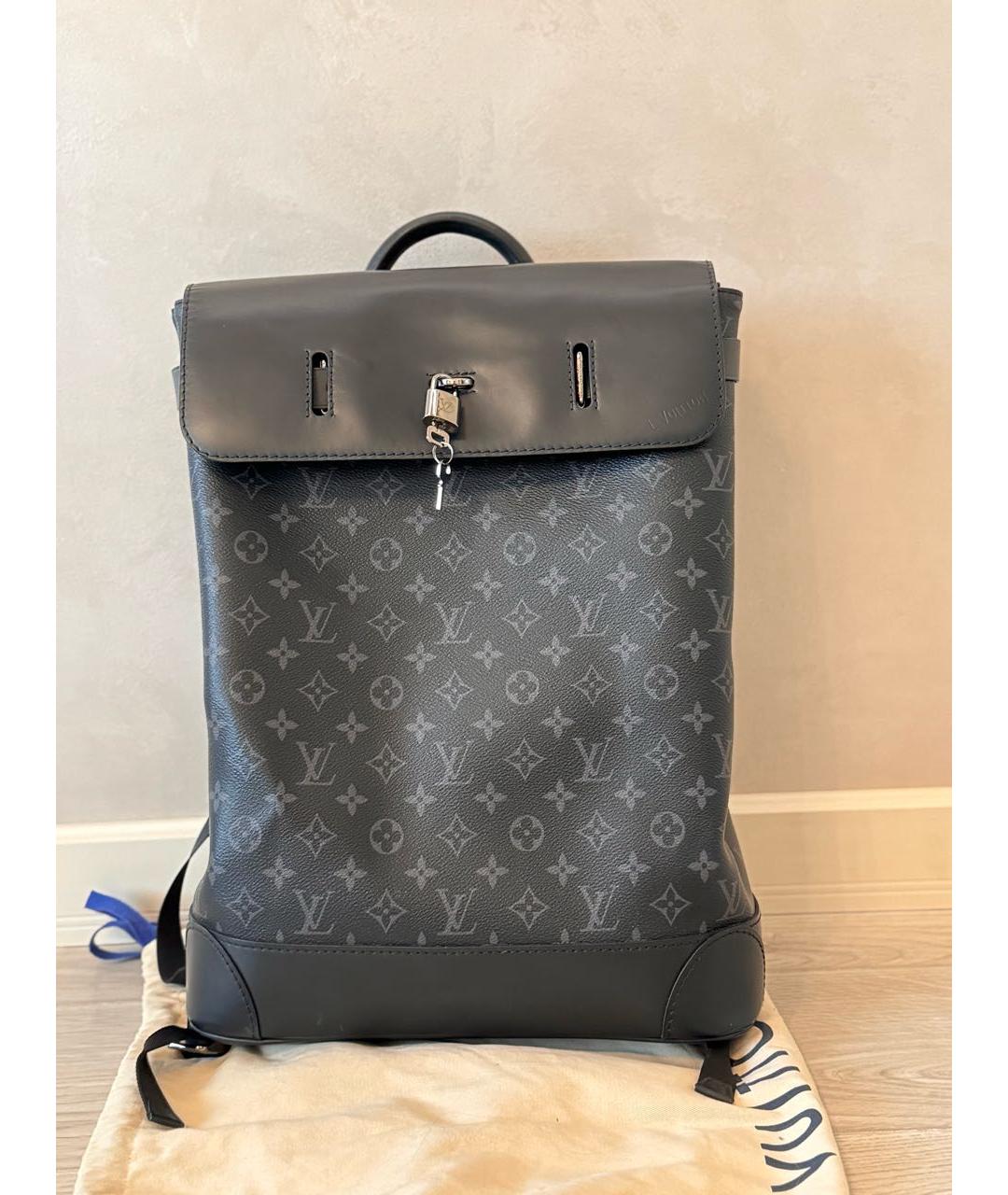 LOUIS VUITTON Серый кожаный рюкзак, фото 8