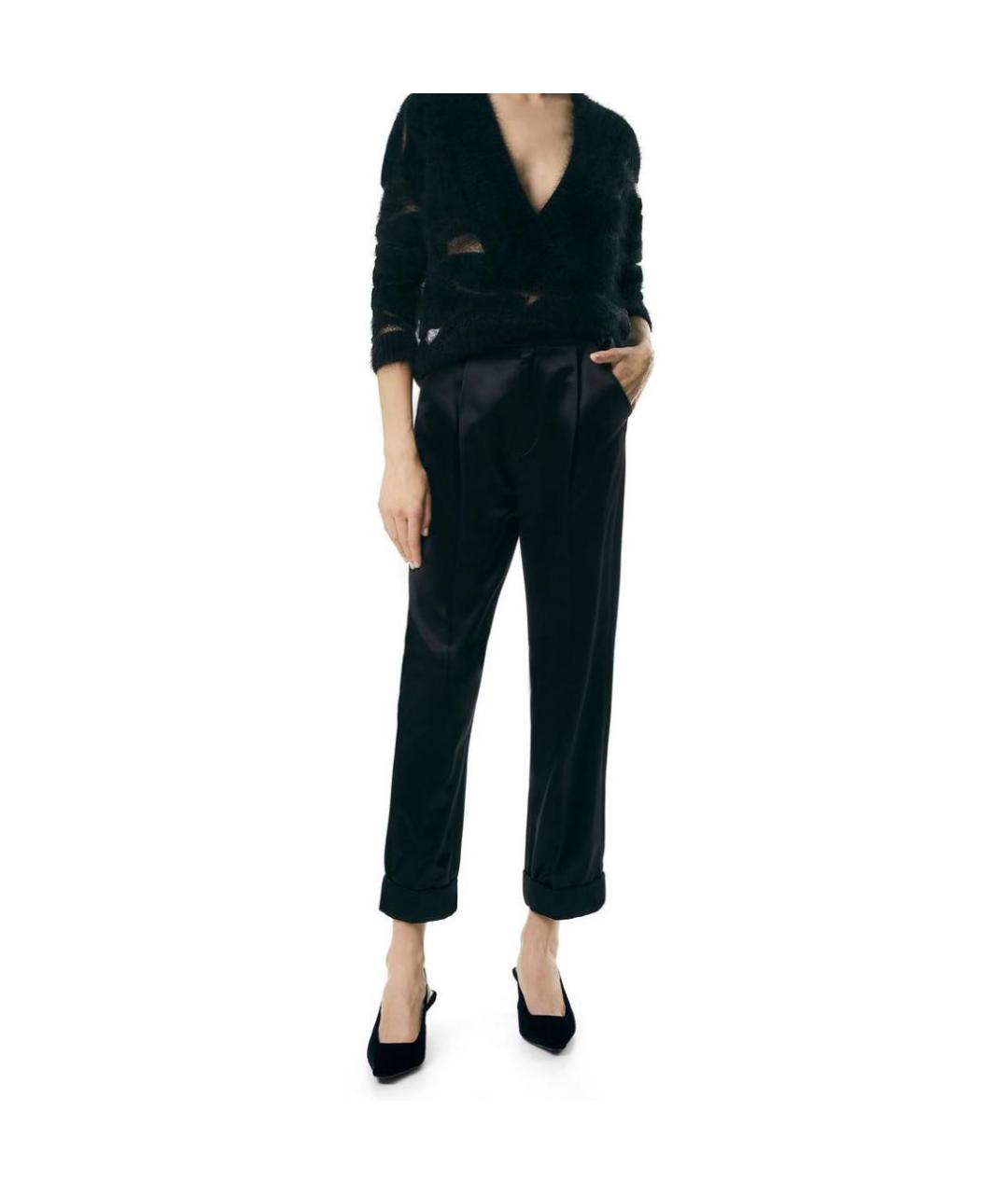 TOM FORD Черные шелковые прямые брюки, фото 2
