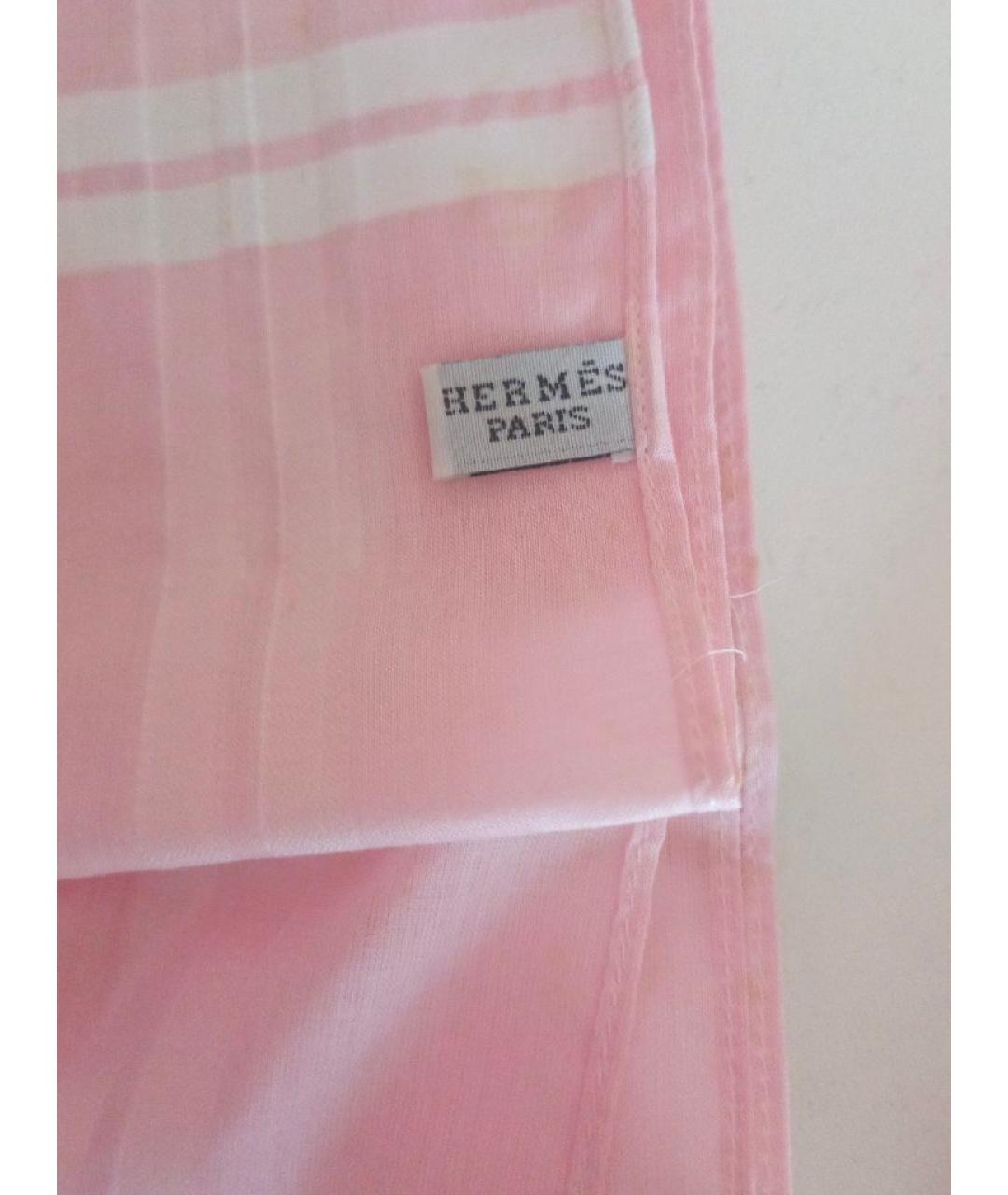 HERMES Розовый платок, фото 5