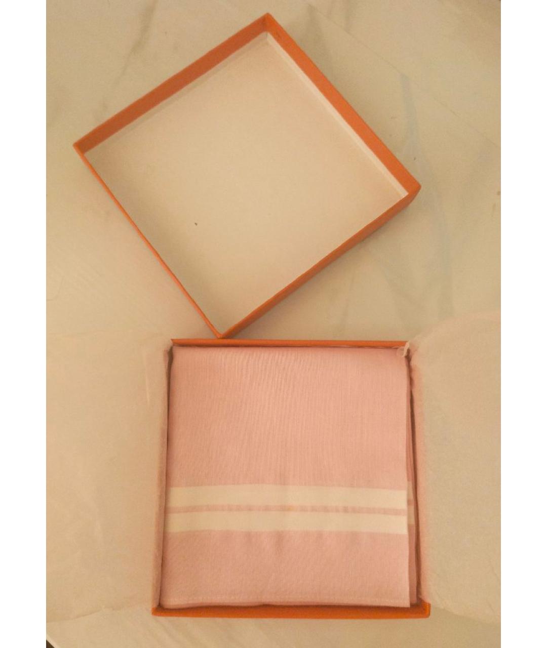 HERMES Розовый платок, фото 6