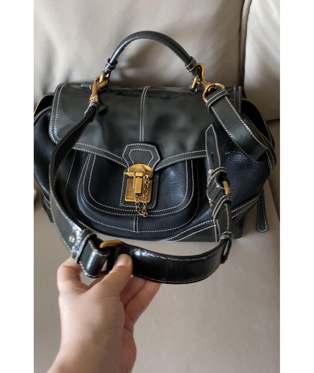 DOLCE&GABBANA Черная сумка с короткими ручками из лакированной кожи, фото 6