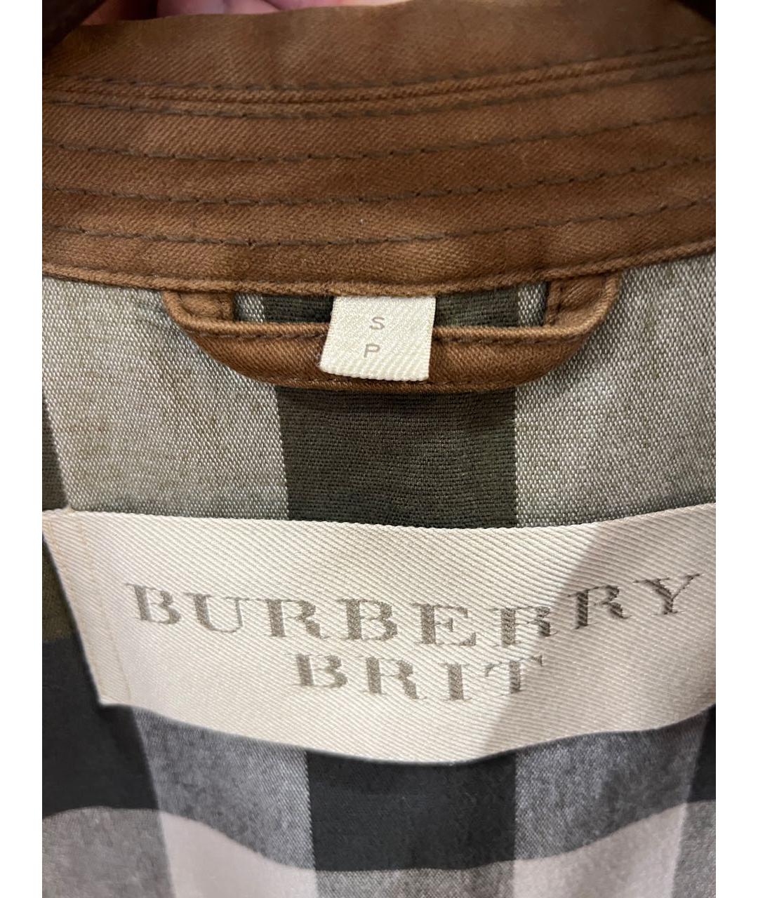 BURBERRY Коричневый хлопковый пиджак, фото 7