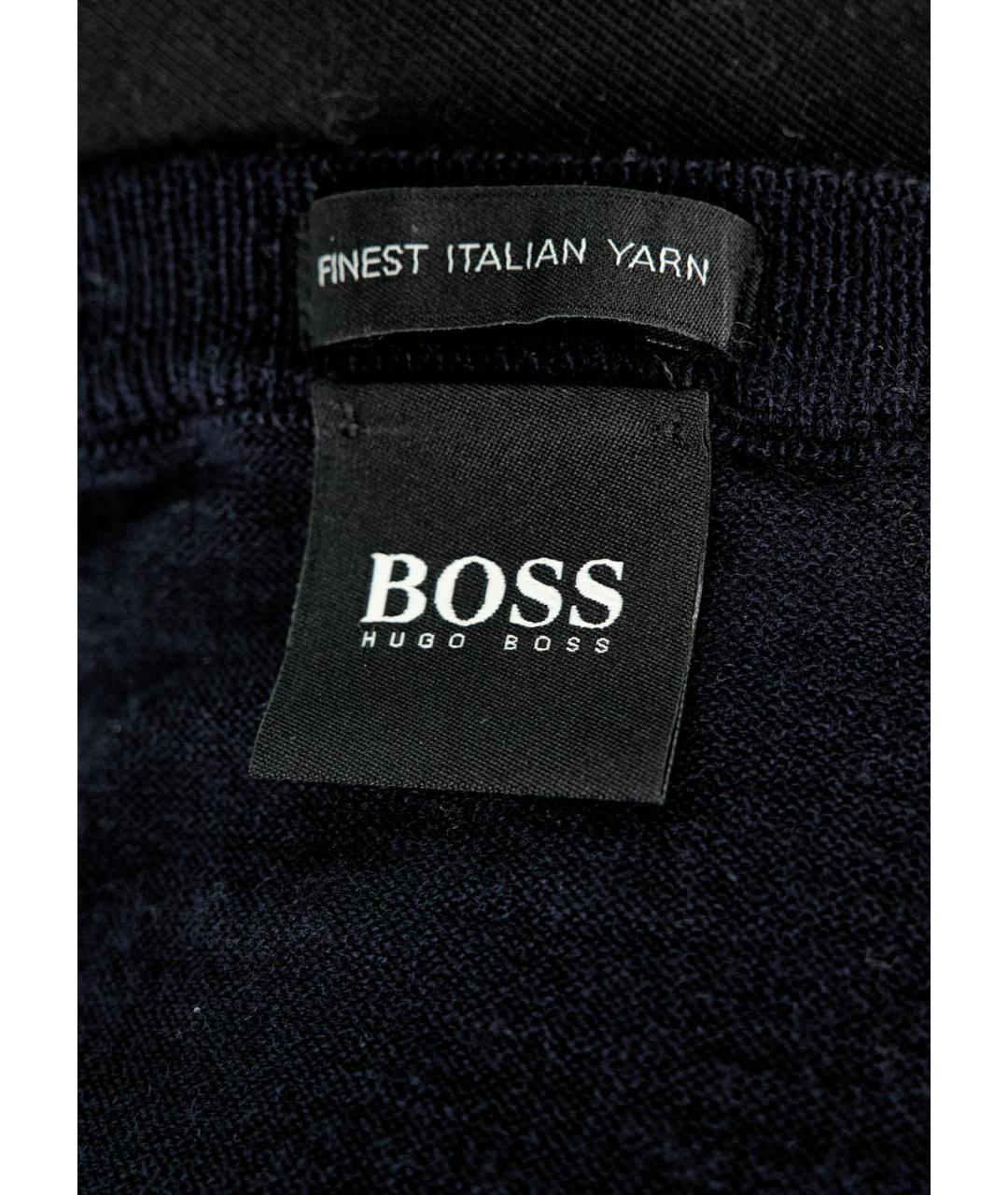 HUGO BOSS Темно-синий шерстяной джемпер / свитер, фото 3