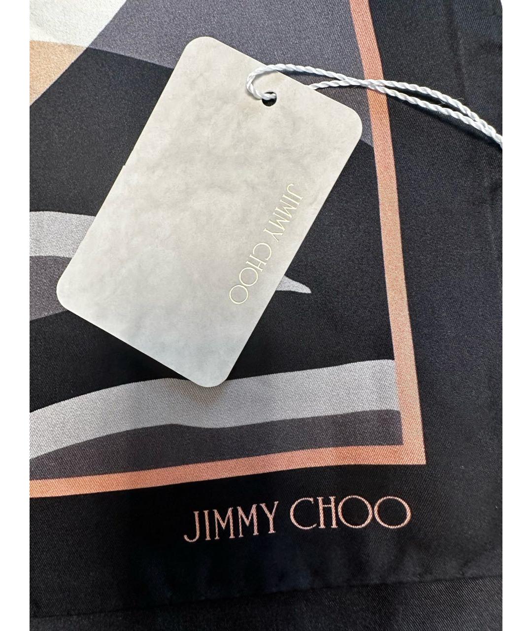 JIMMY CHOO Черный шелковый платок, фото 8