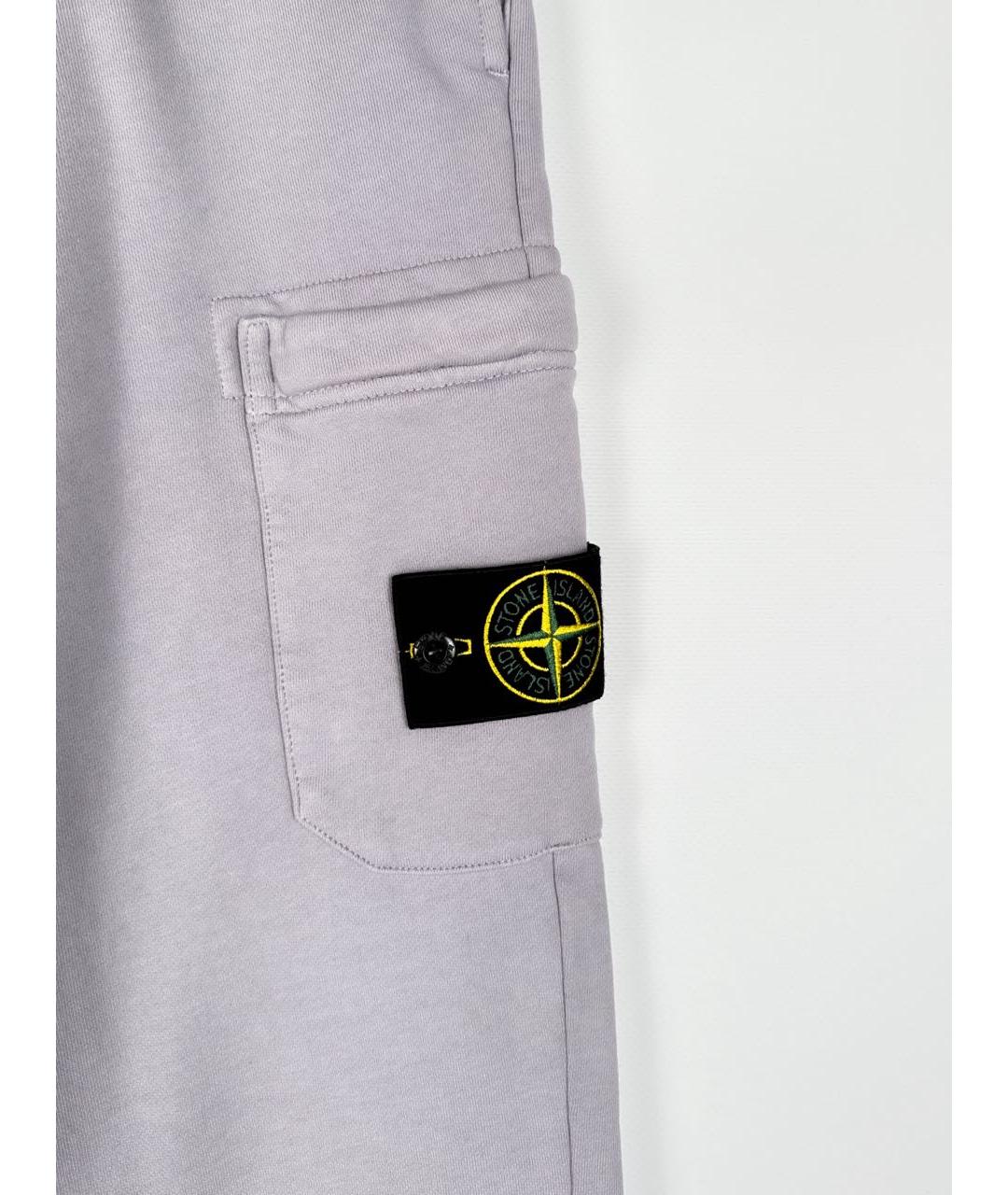 STONE ISLAND Серые хлопковые классические брюки, фото 4