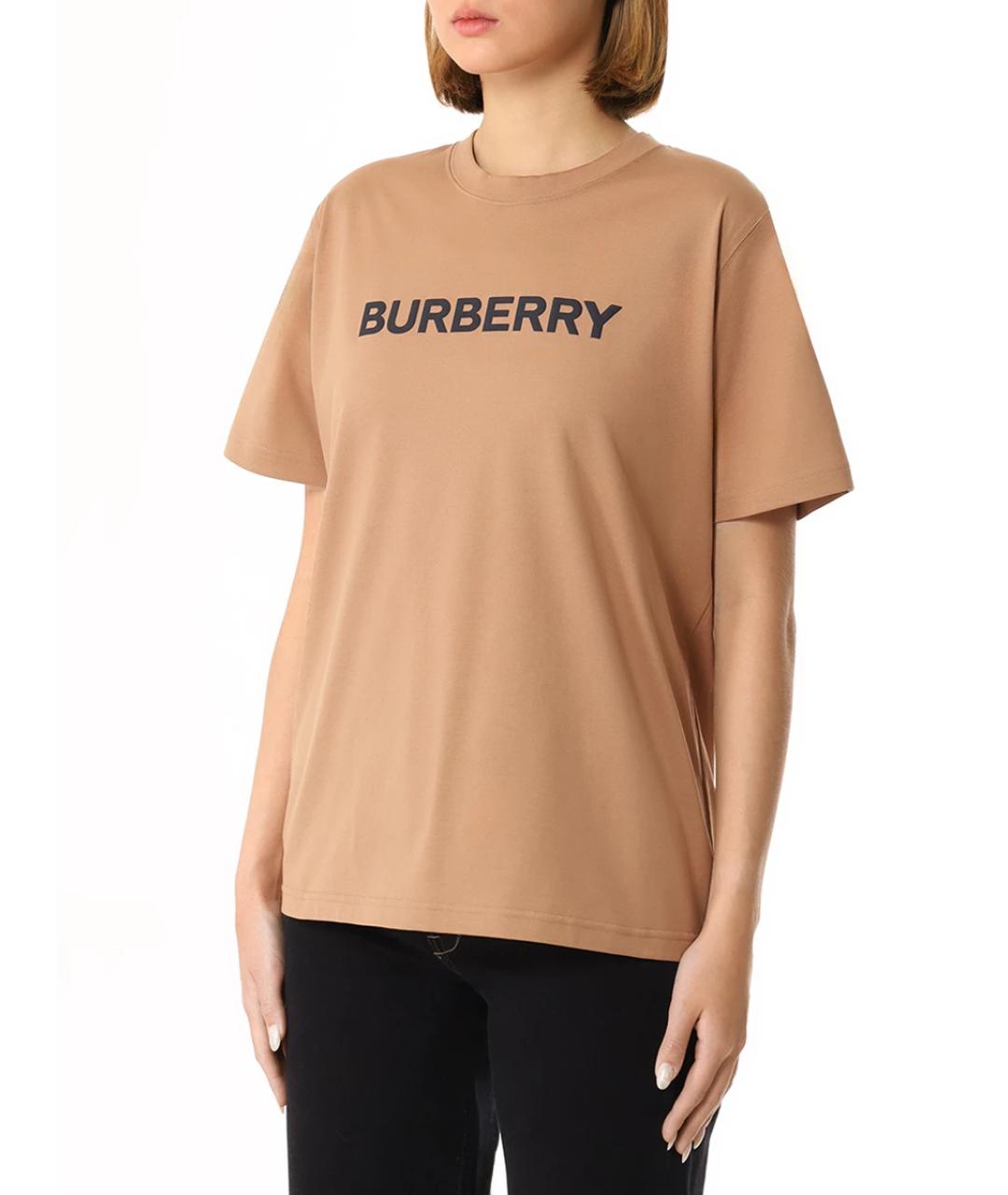 BURBERRY Бежевая футболка, фото 4