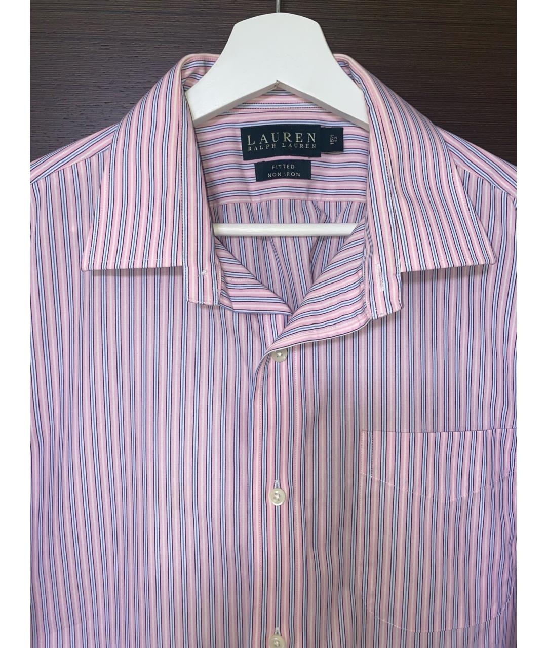 RALPH LAUREN Розовая хлопковая классическая рубашка, фото 2