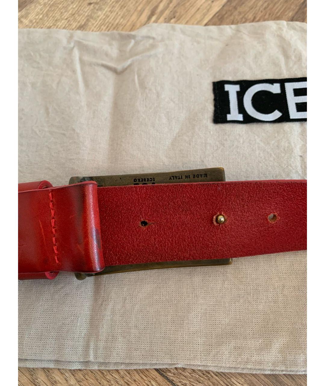 ICEBERG Красный кожаный ремень, фото 6
