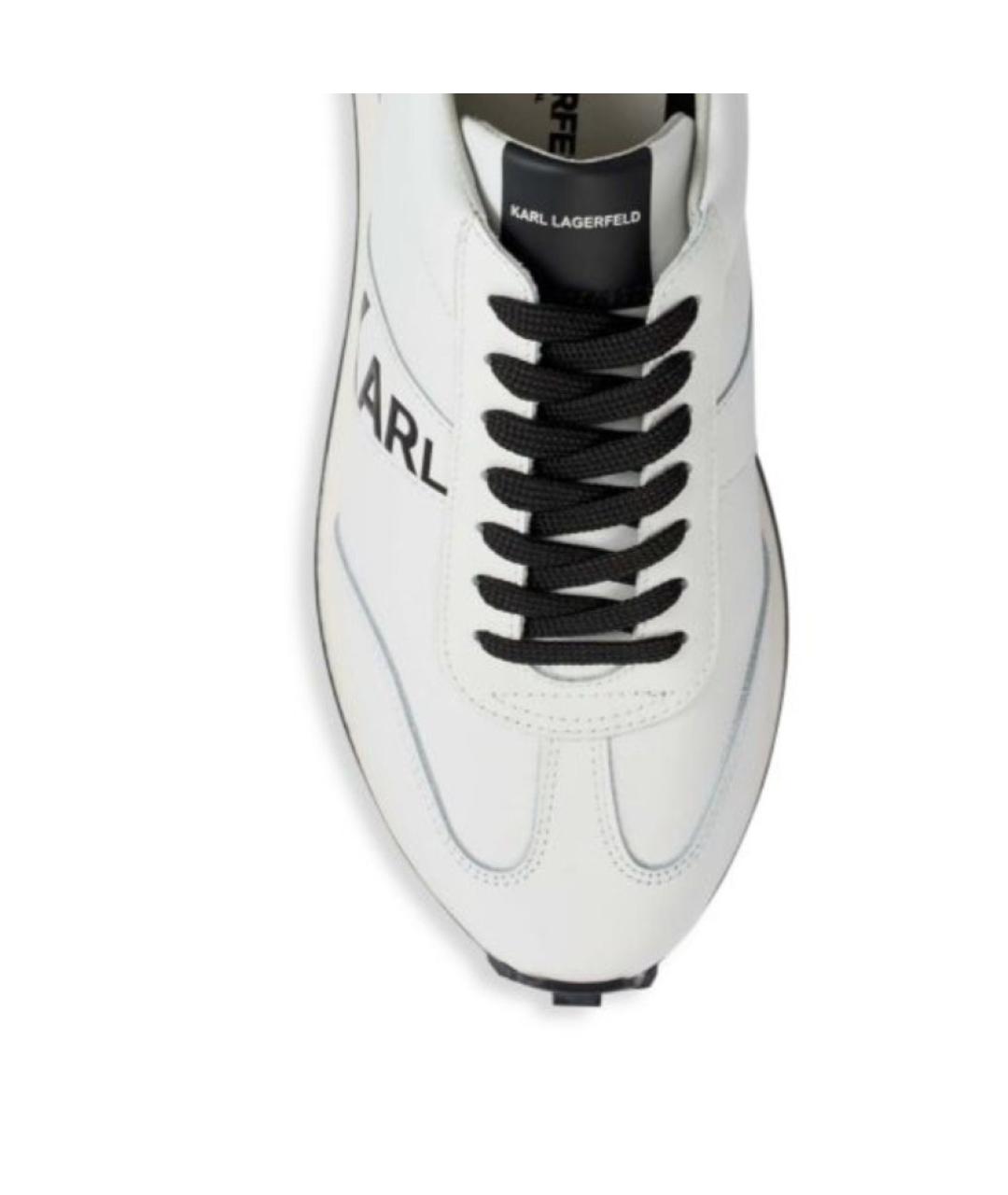 KARL LAGERFELD Белые кожаные низкие кроссовки / кеды, фото 6