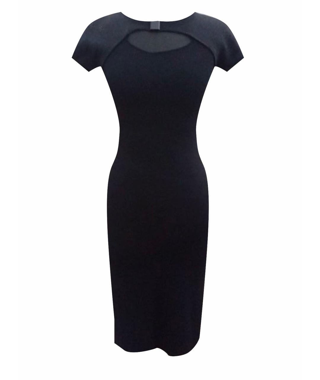 THIERRY MUGLER VINTAGE Черное вискозное коктейльное платье, фото 1