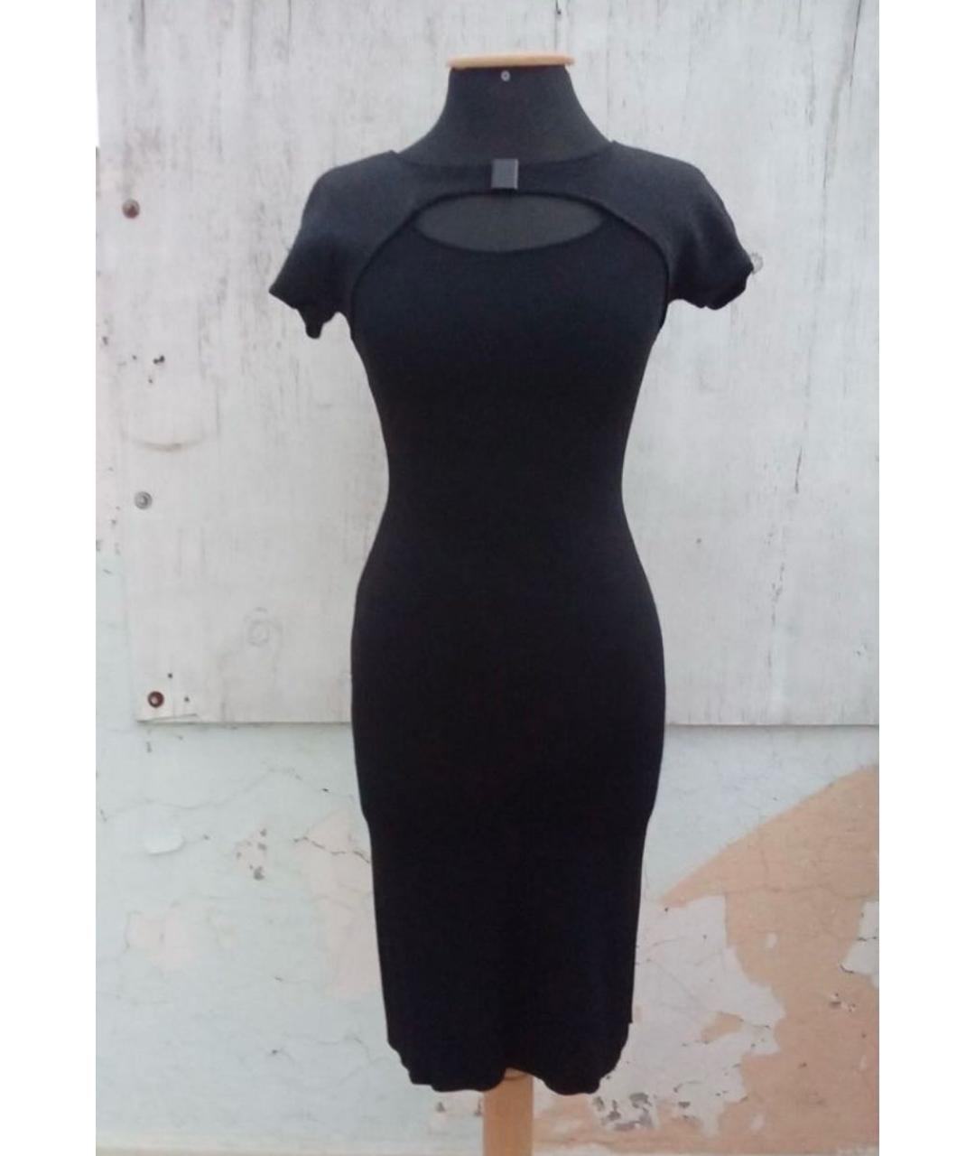 THIERRY MUGLER VINTAGE Черное вискозное коктейльное платье, фото 6