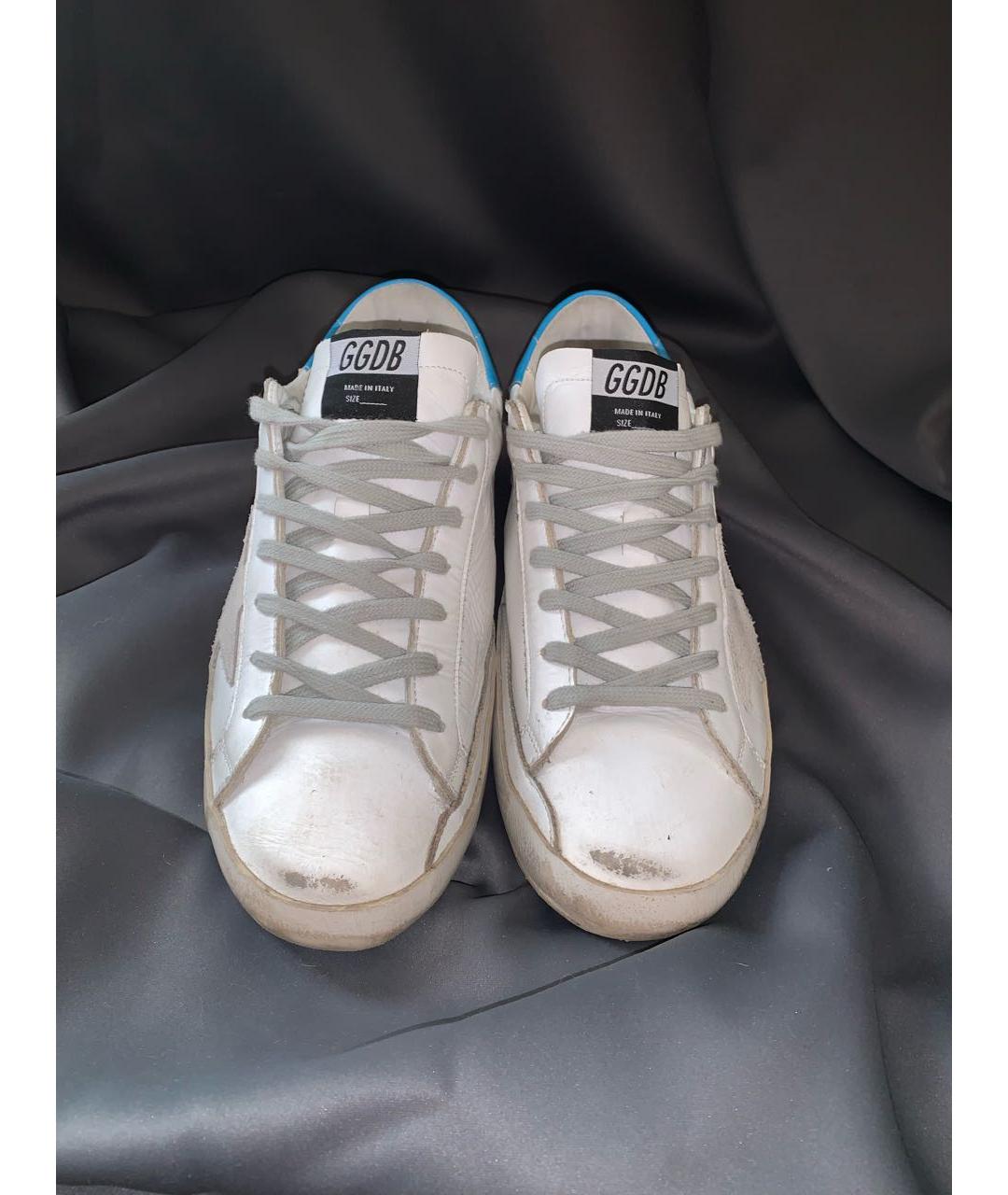 GOLDEN GOOSE DELUXE BRAND Белые кожаные низкие кроссовки / кеды, фото 3