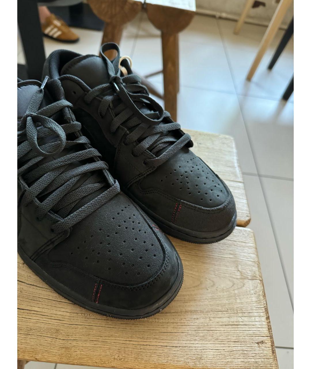JORDAN Черные замшевые низкие кроссовки / кеды, фото 6