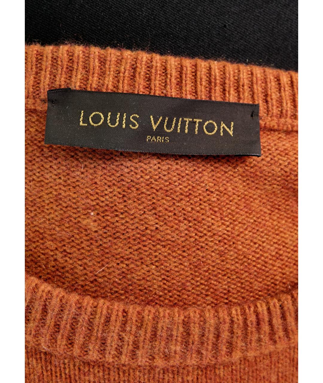 LOUIS VUITTON Оранжевый кашемировый джемпер / свитер, фото 3