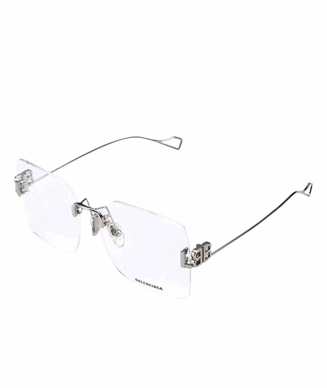 BALENCIAGA Серебряные металлические солнцезащитные очки, фото 1