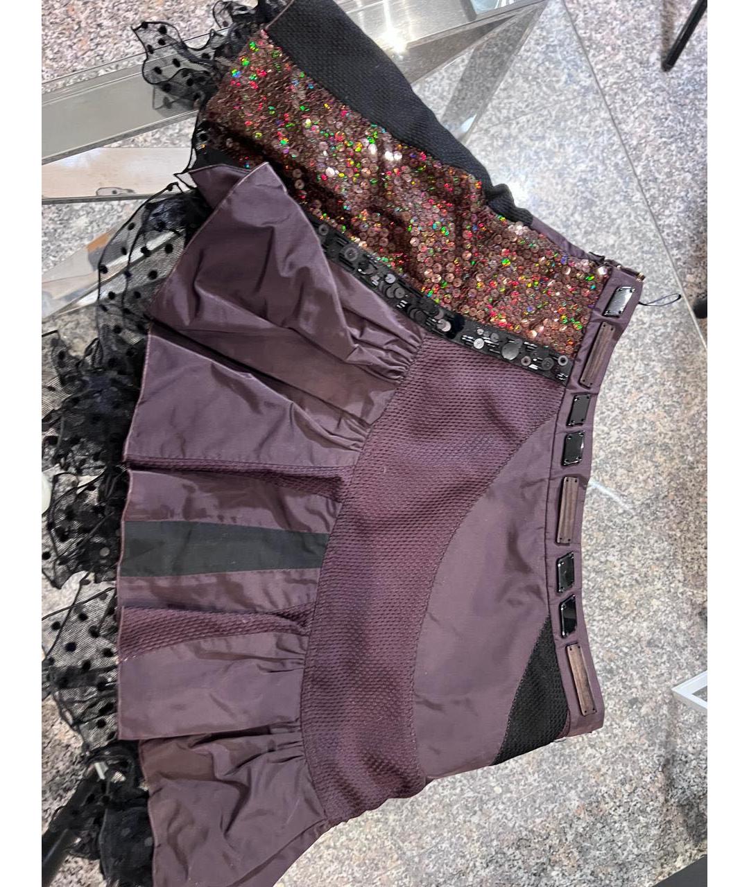 LOUIS VUITTON Бордовая юбка мини, фото 4