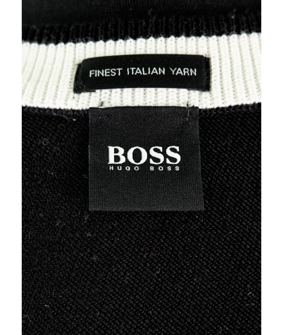 HUGO BOSS Черный хлопковый джемпер / свитер, фото 3