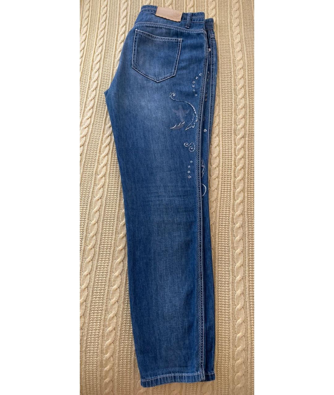 ERMANNO SCERVINO Синие хлопковые джинсы слим, фото 5