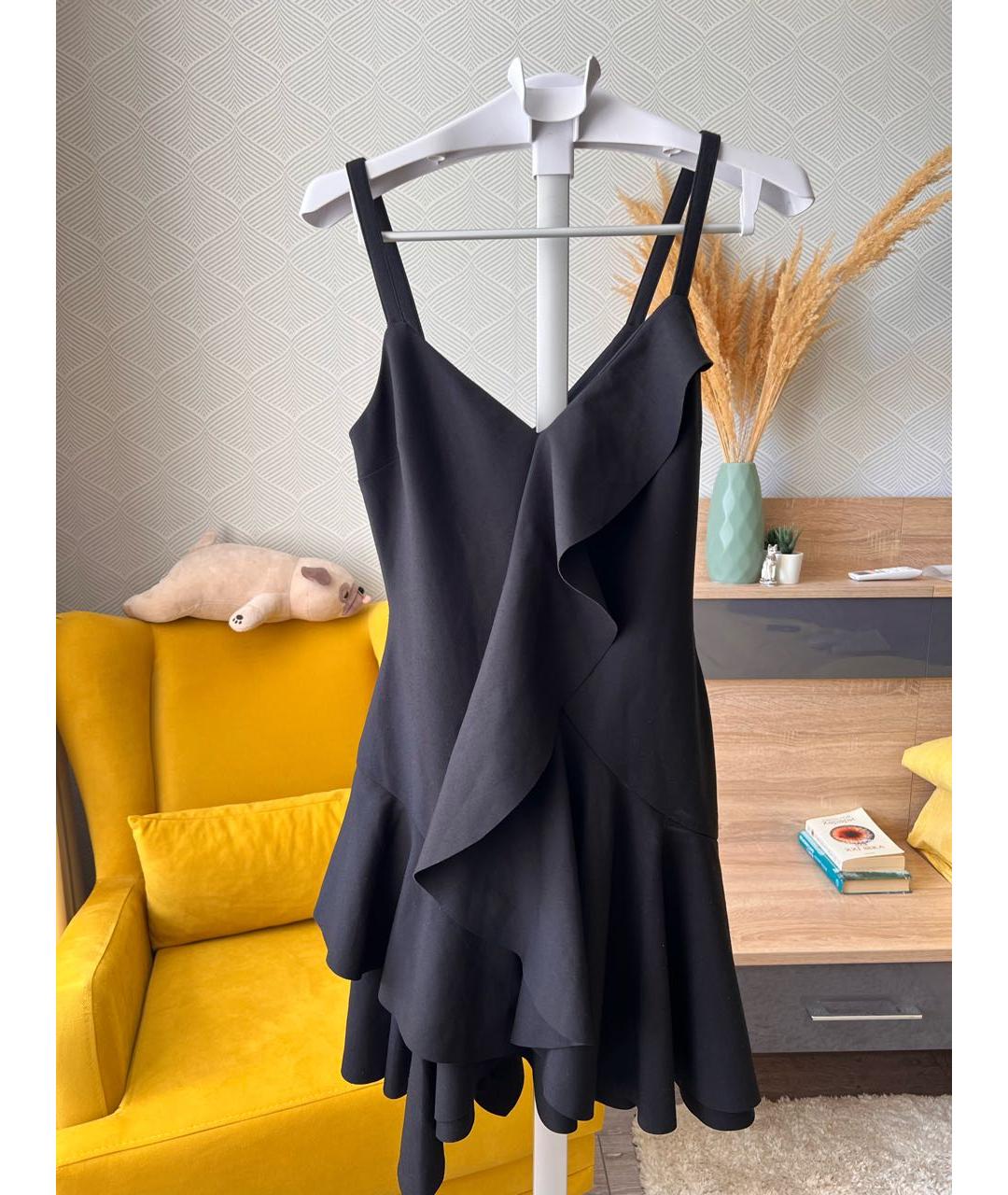 CINQ A SEPT Черное вискозное коктейльное платье, фото 9