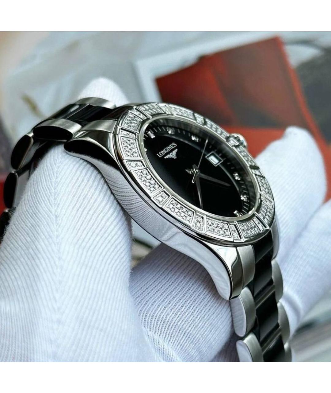 LONGINES Серебряные керамические часы, фото 2