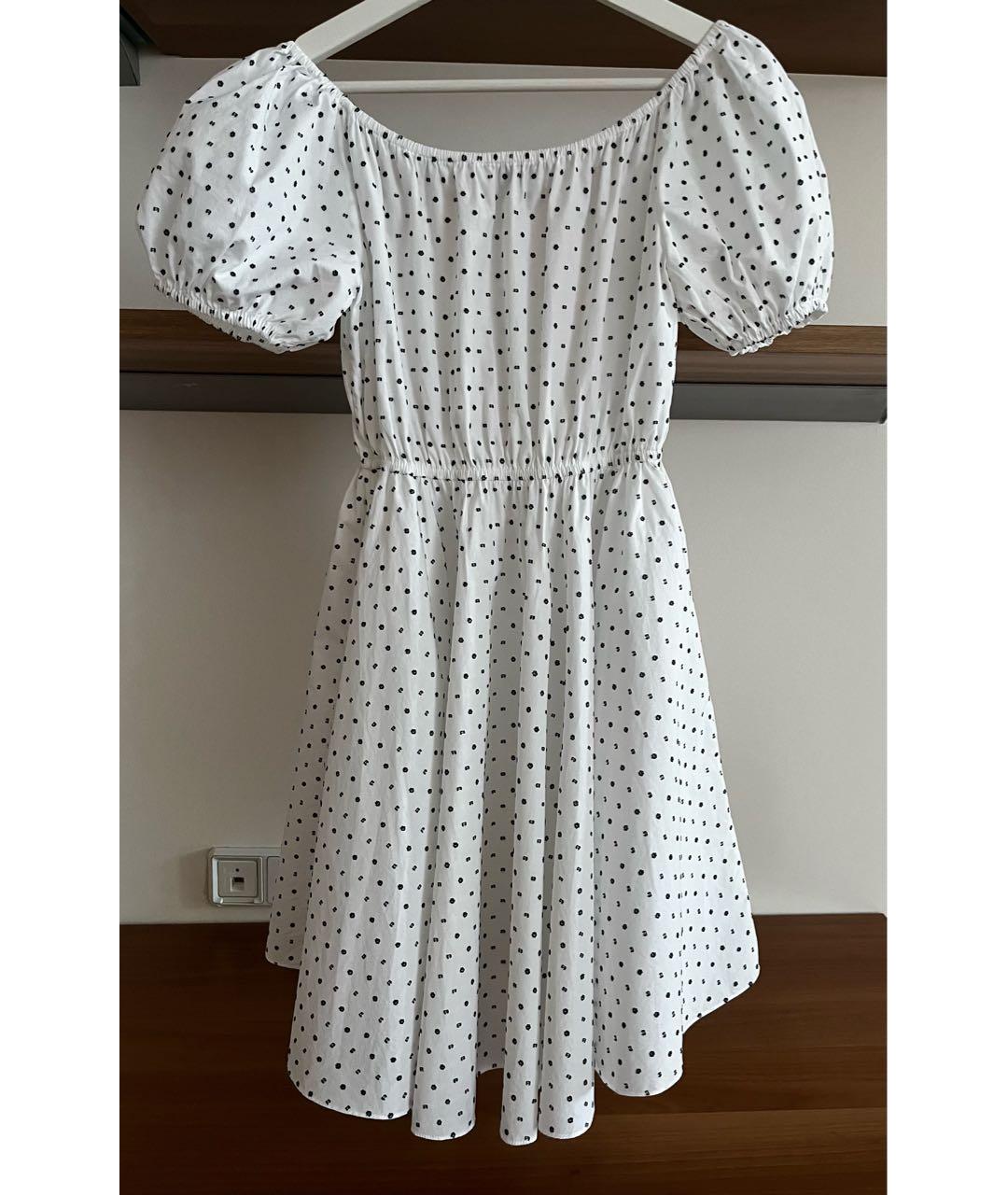 CAROLINE CONSTAS Белое хлопковое повседневное платье, фото 2