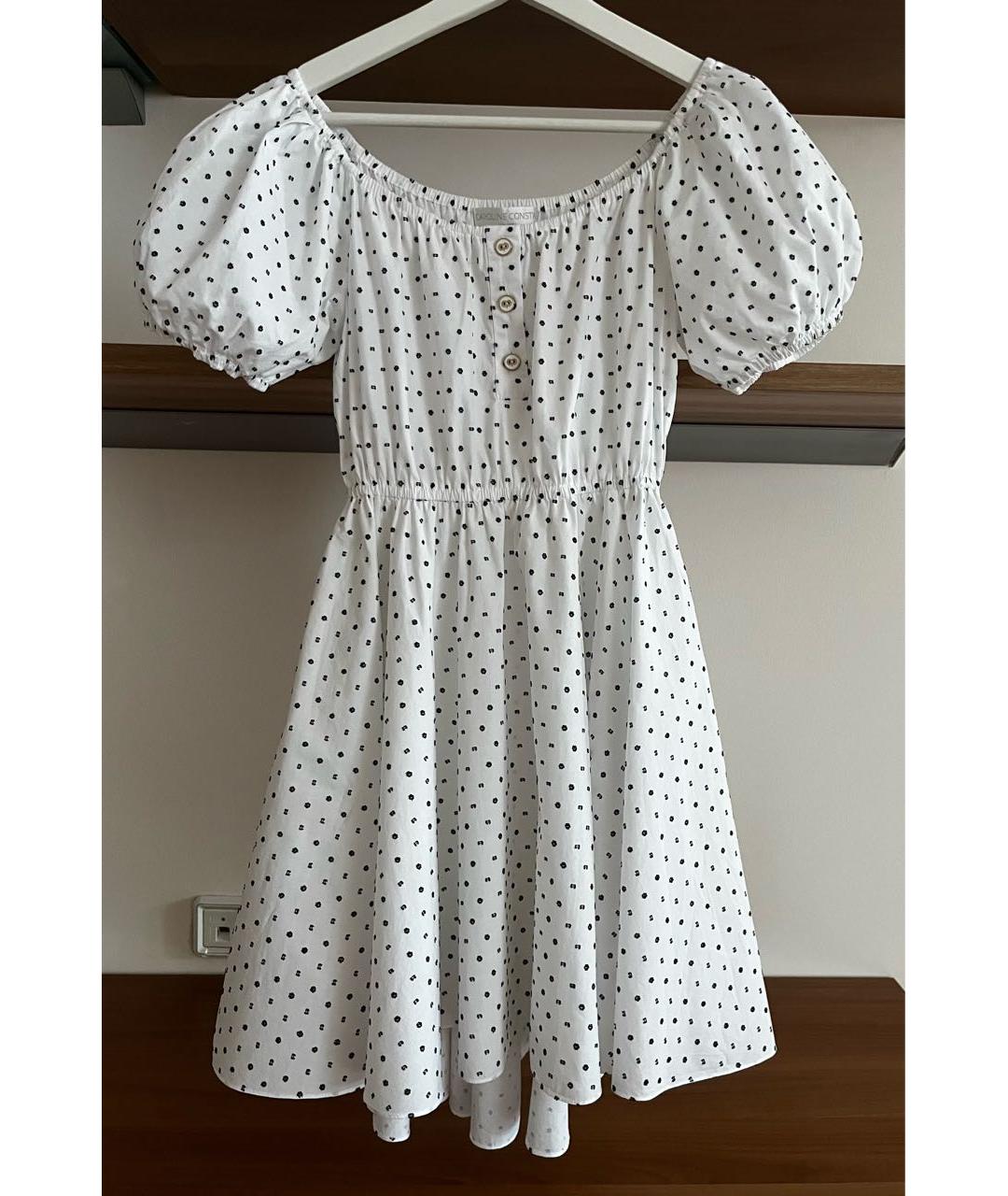 CAROLINE CONSTAS Белое хлопковое повседневное платье, фото 7