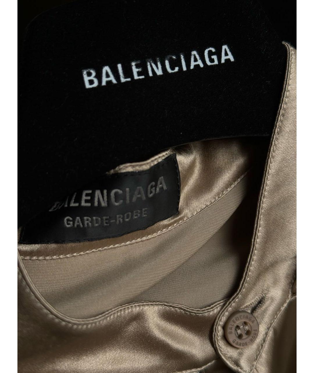 BALENCIAGA Бежевая шелковая рубашка, фото 3