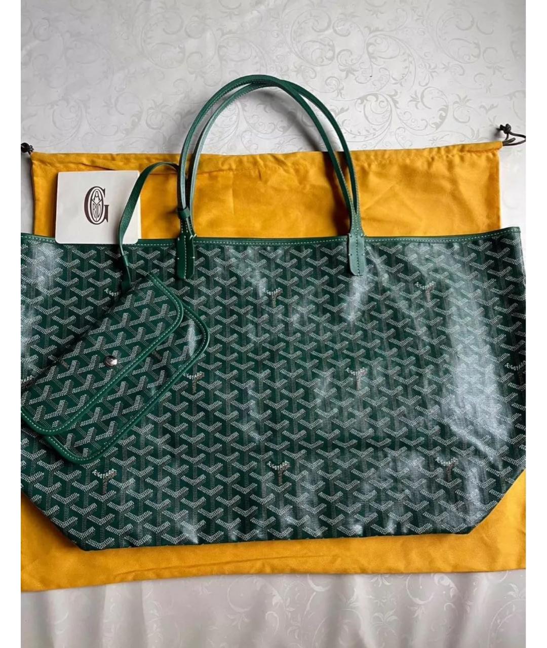 GOYARD Зеленая кожаная сумка тоут, фото 7