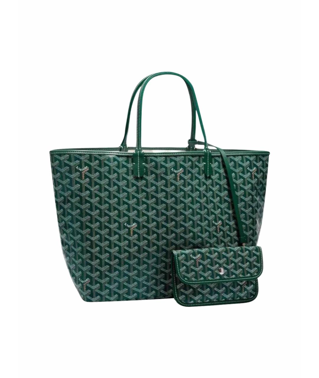 GOYARD Зеленая кожаная сумка тоут, фото 1