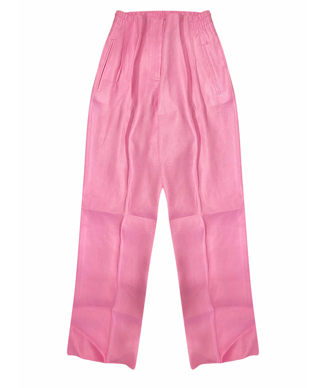 ERMANNO SCERVINO Розовые льняные прямые брюки, фото 1