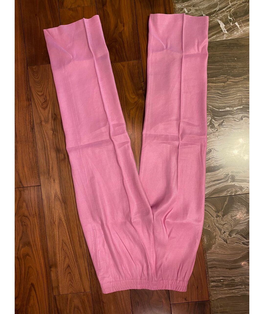 ERMANNO SCERVINO Розовые льняные прямые брюки, фото 2