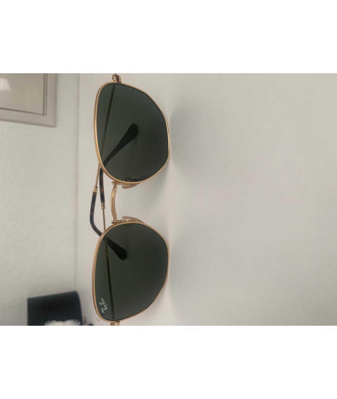RAY BAN Горчичные металлические солнцезащитные очки, фото 6