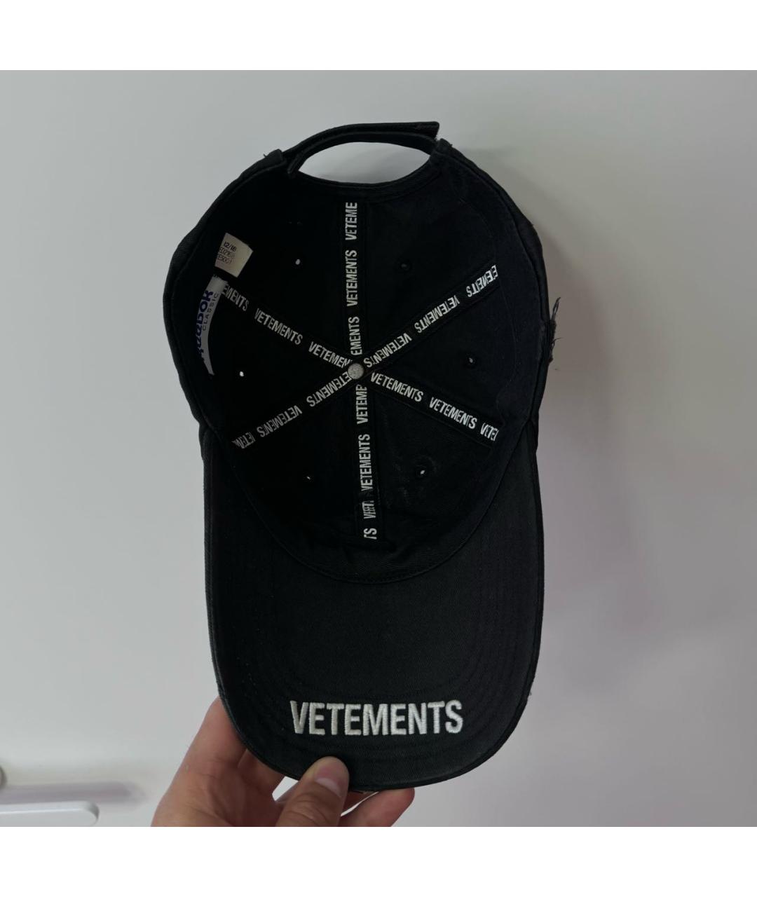 VETEMENTS Черная хлопковая кепка, фото 4