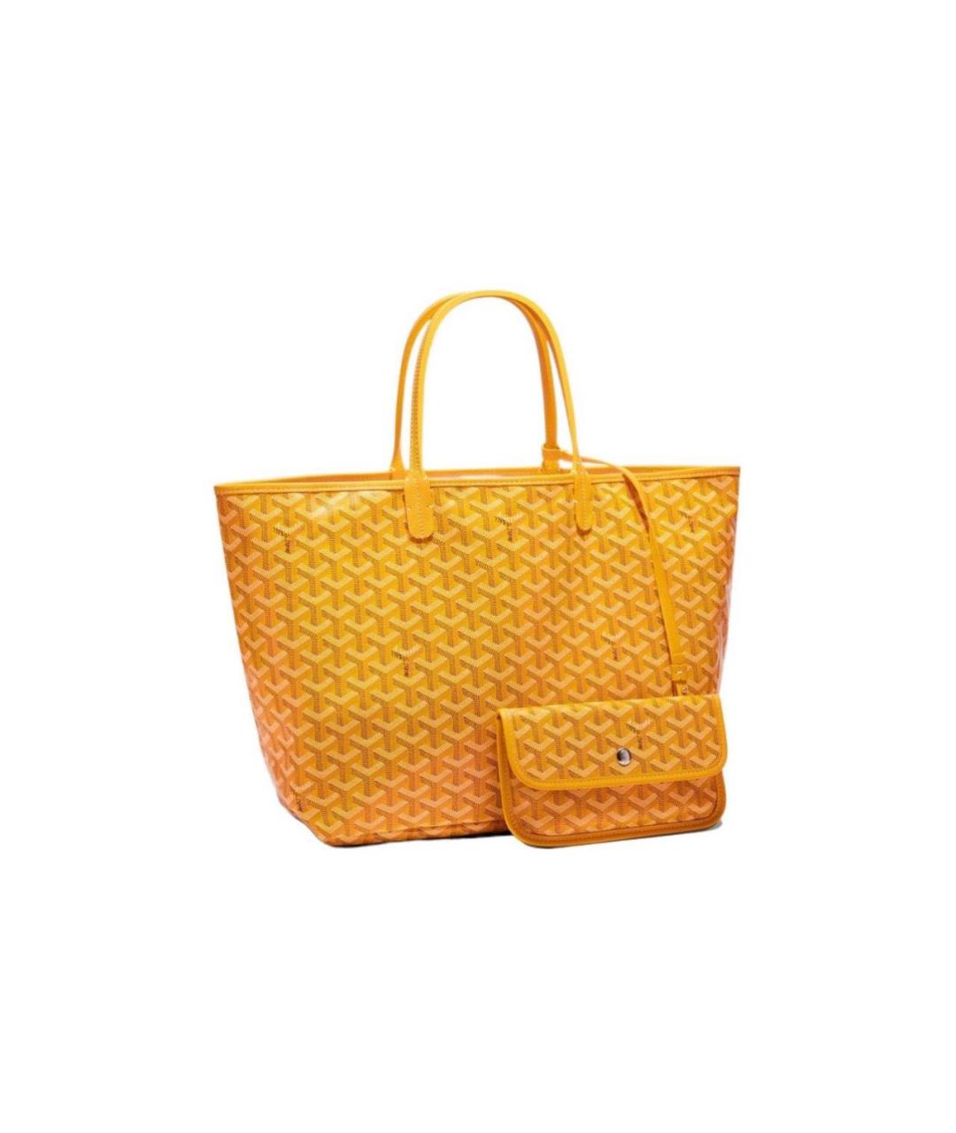 GOYARD Желтая кожаная сумка тоут, фото 1