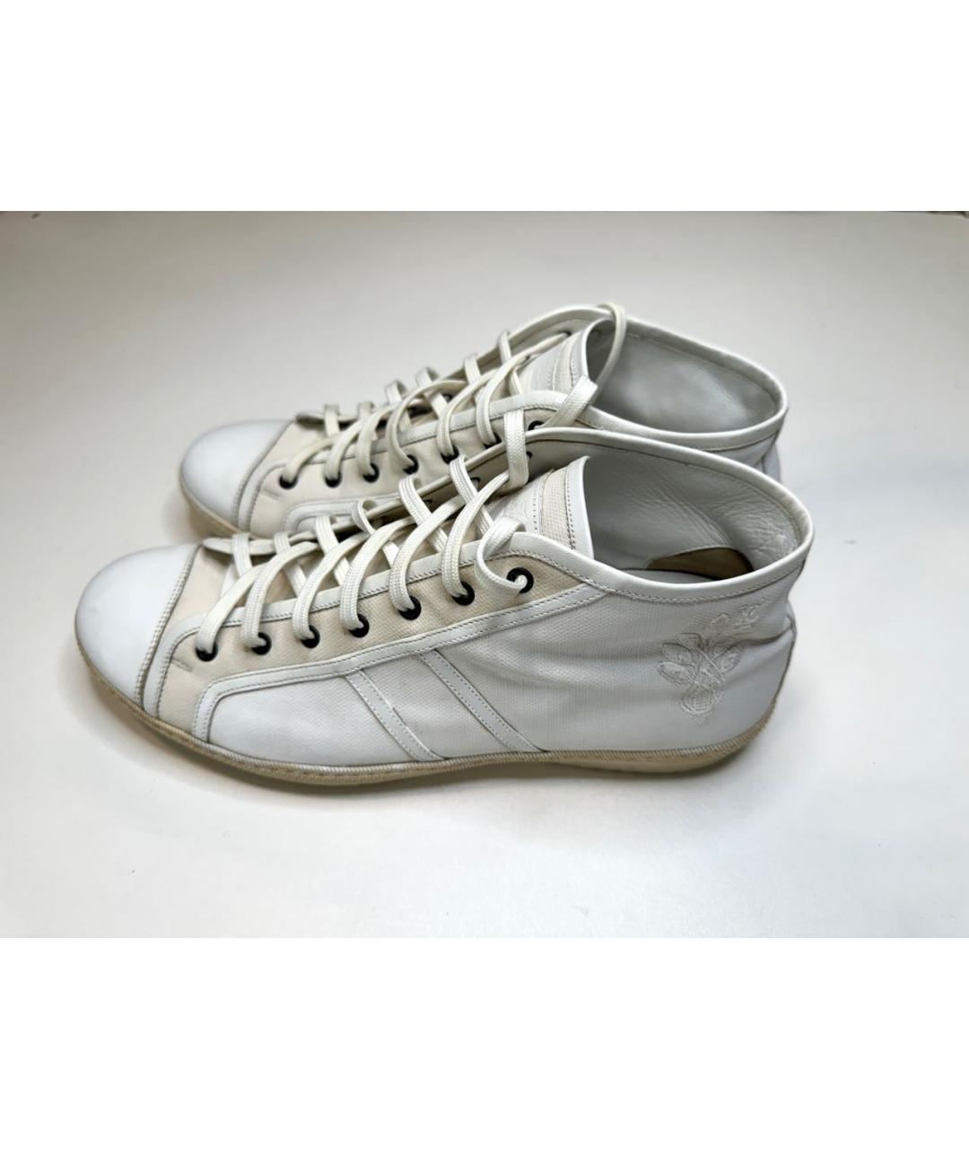 LOUIS VUITTON Белые кожаные высокие кроссовки / кеды, фото 3