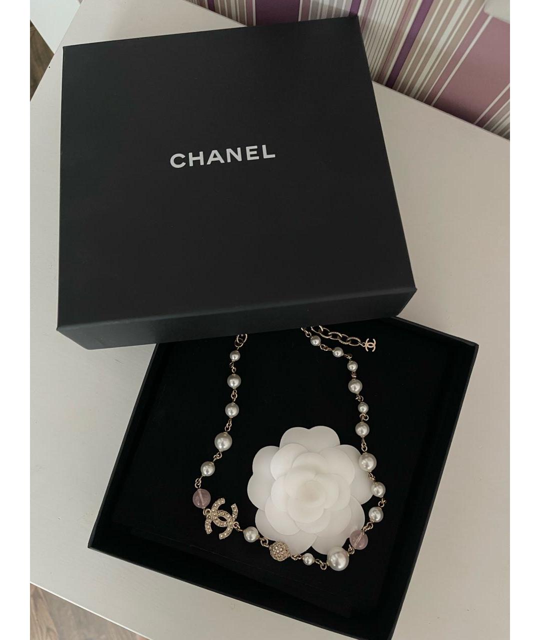 CHANEL Белое жемчужное колье, фото 2