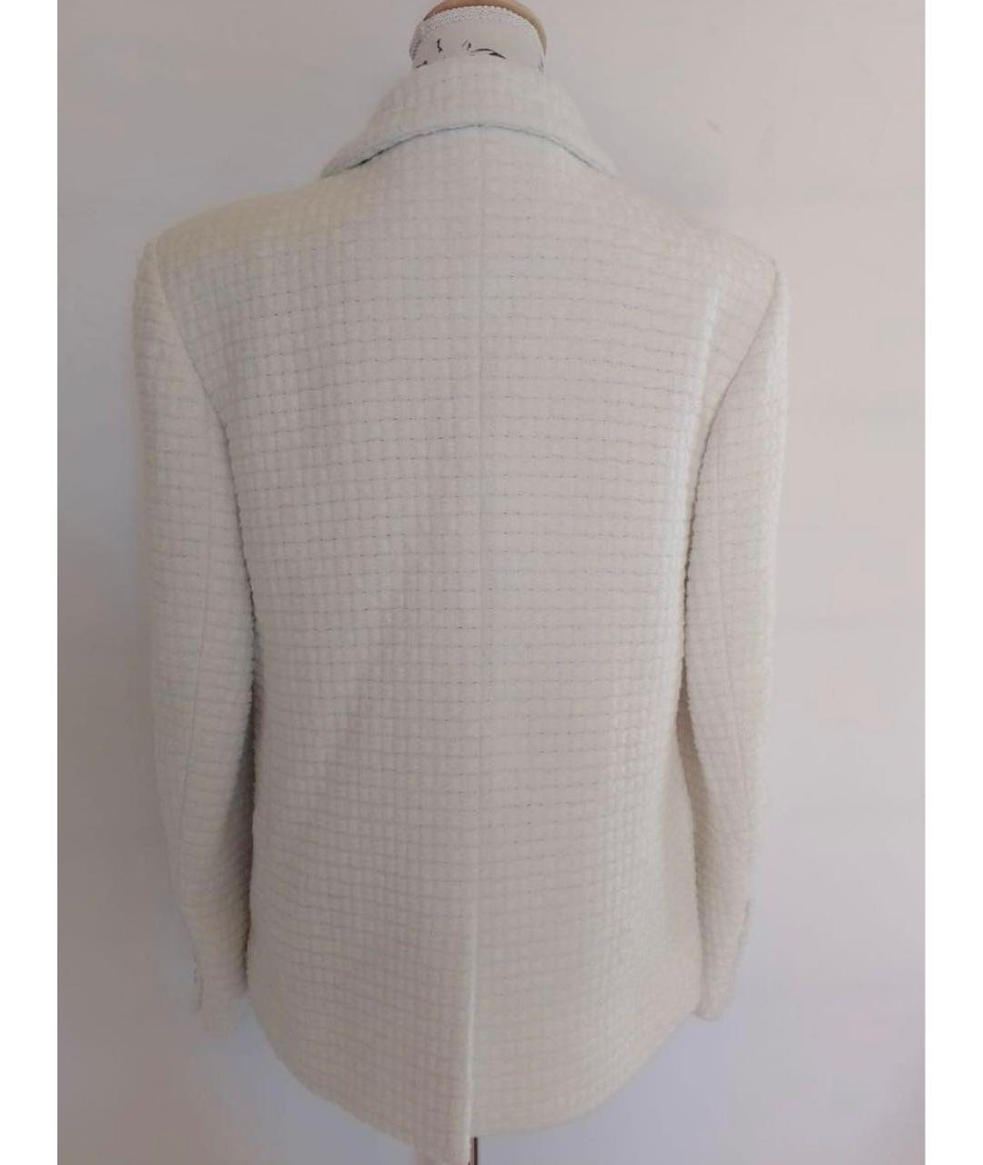 CHANEL Белый шерстяной жакет/пиджак, фото 2
