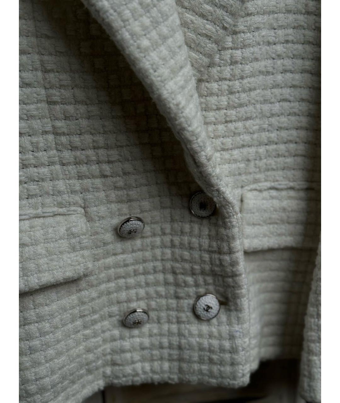 CHANEL Белый шерстяной жакет/пиджак, фото 4