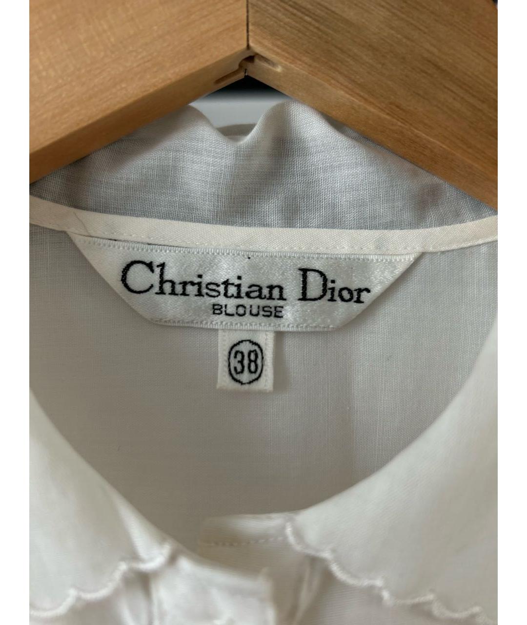 CHRISTIAN DIOR Белая хлопковая блузы, фото 6