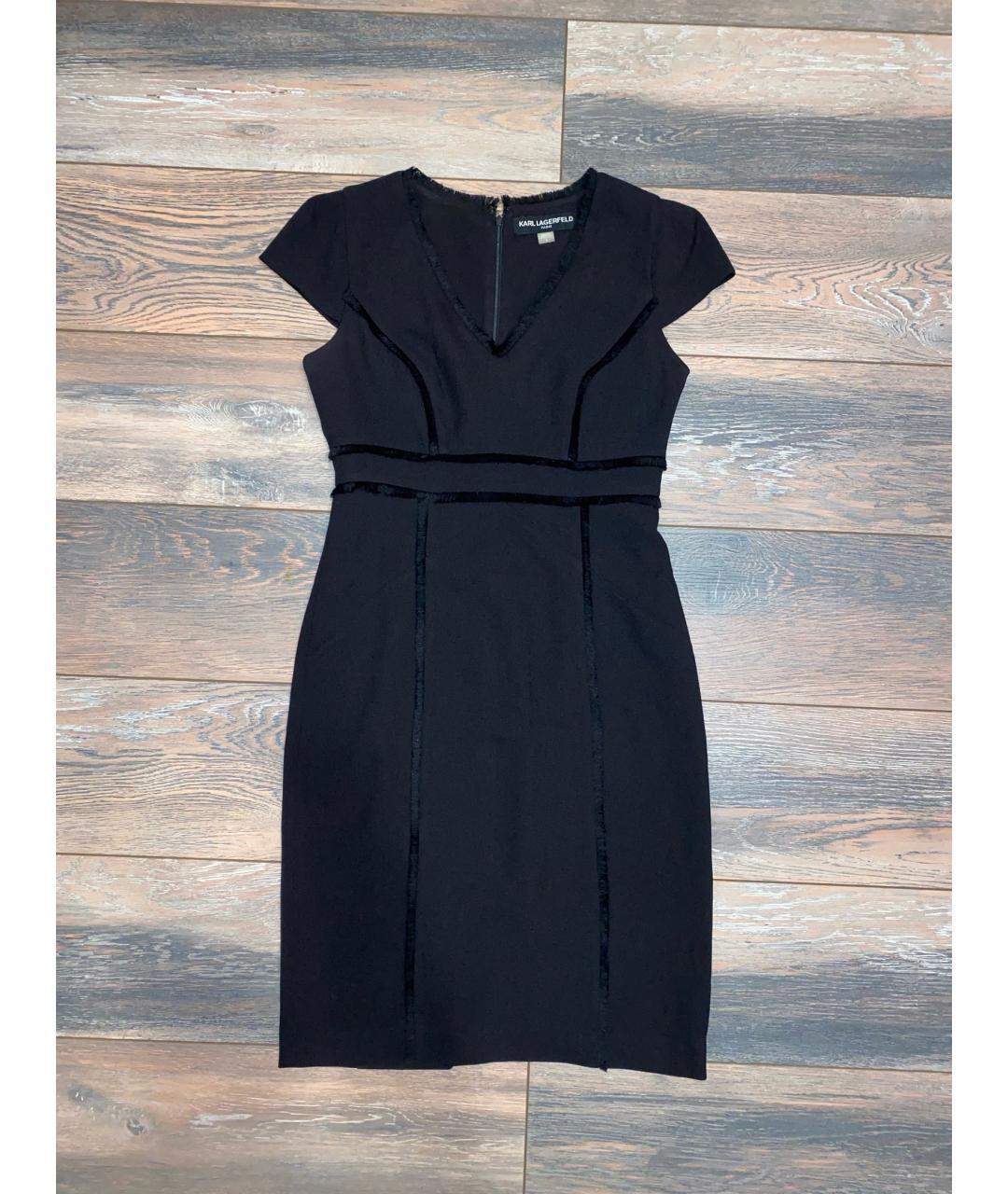 KARL LAGERFELD Черное полиэстеровое повседневное платье, фото 2