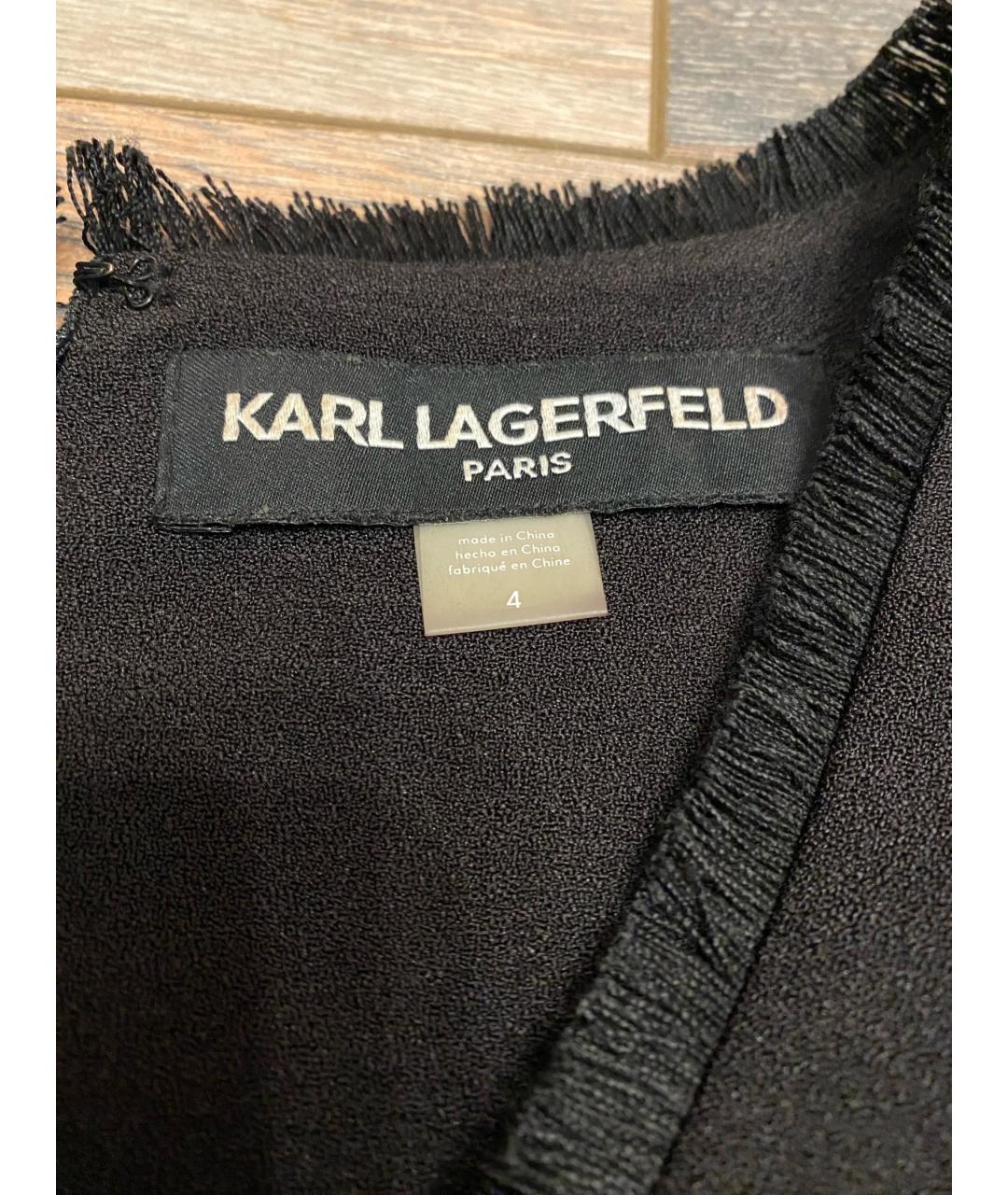 KARL LAGERFELD Черное полиэстеровое повседневное платье, фото 5