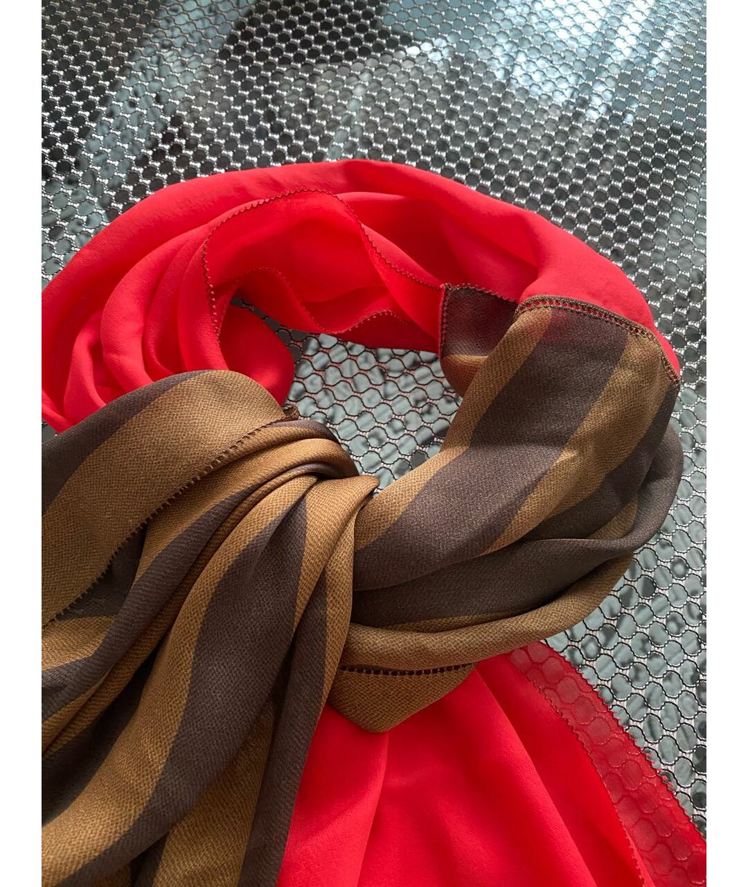 FENDI Мульти шелковый шарф, фото 4