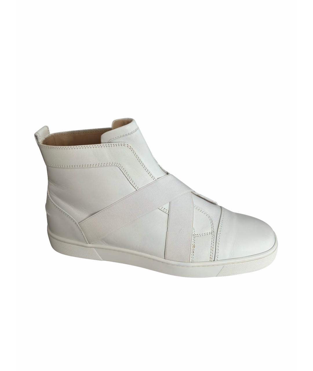 CHRISTIAN LOUBOUTIN Белые кожаные высокие кроссовки / кеды, фото 1