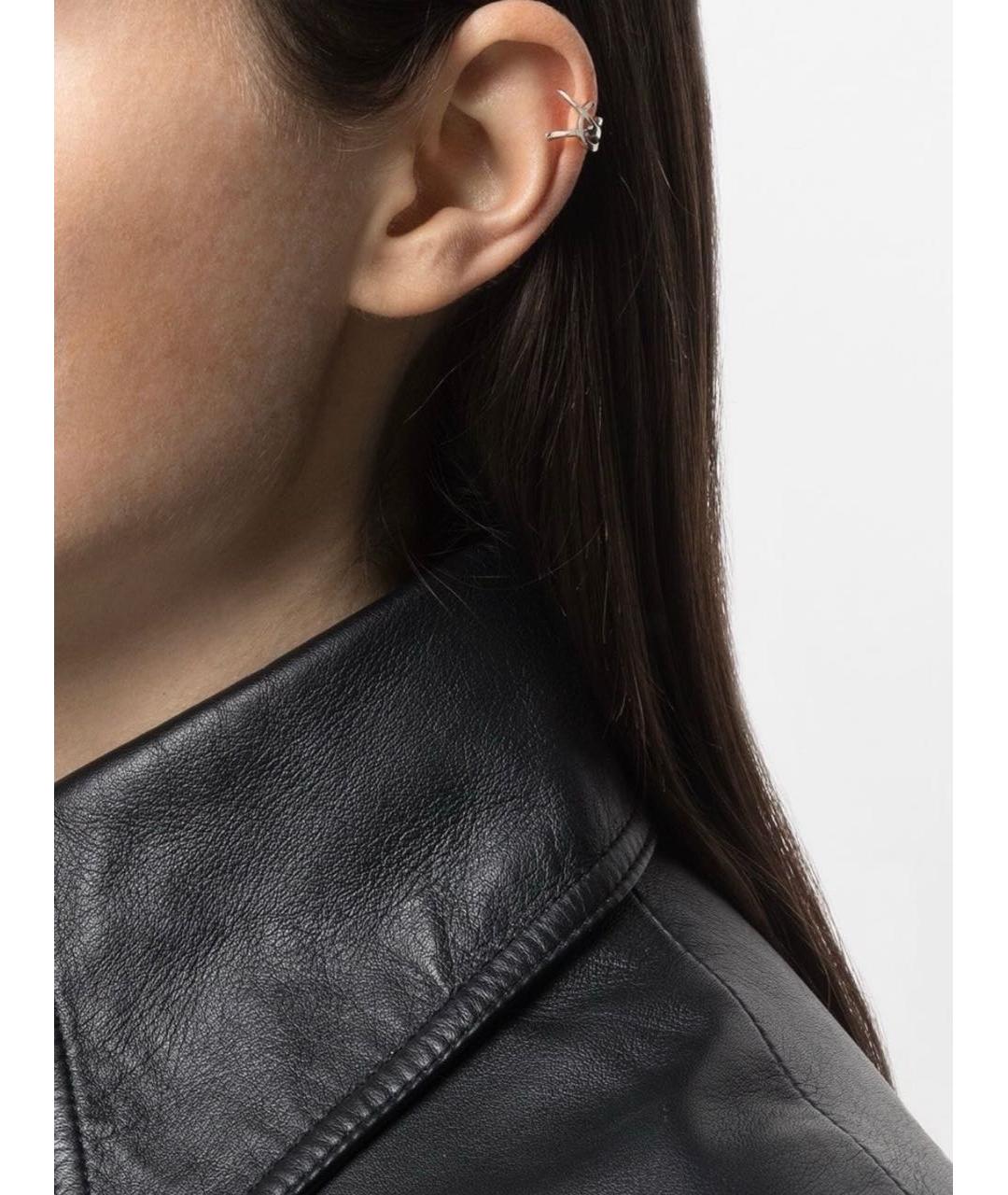 SAINT LAURENT Серебряные металлические серьги, фото 8