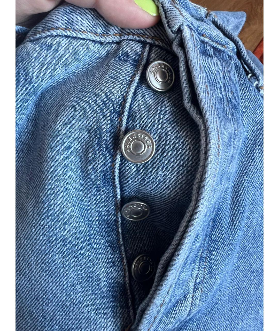BALENCIAGA Голубые хлопковые прямые джинсы, фото 7